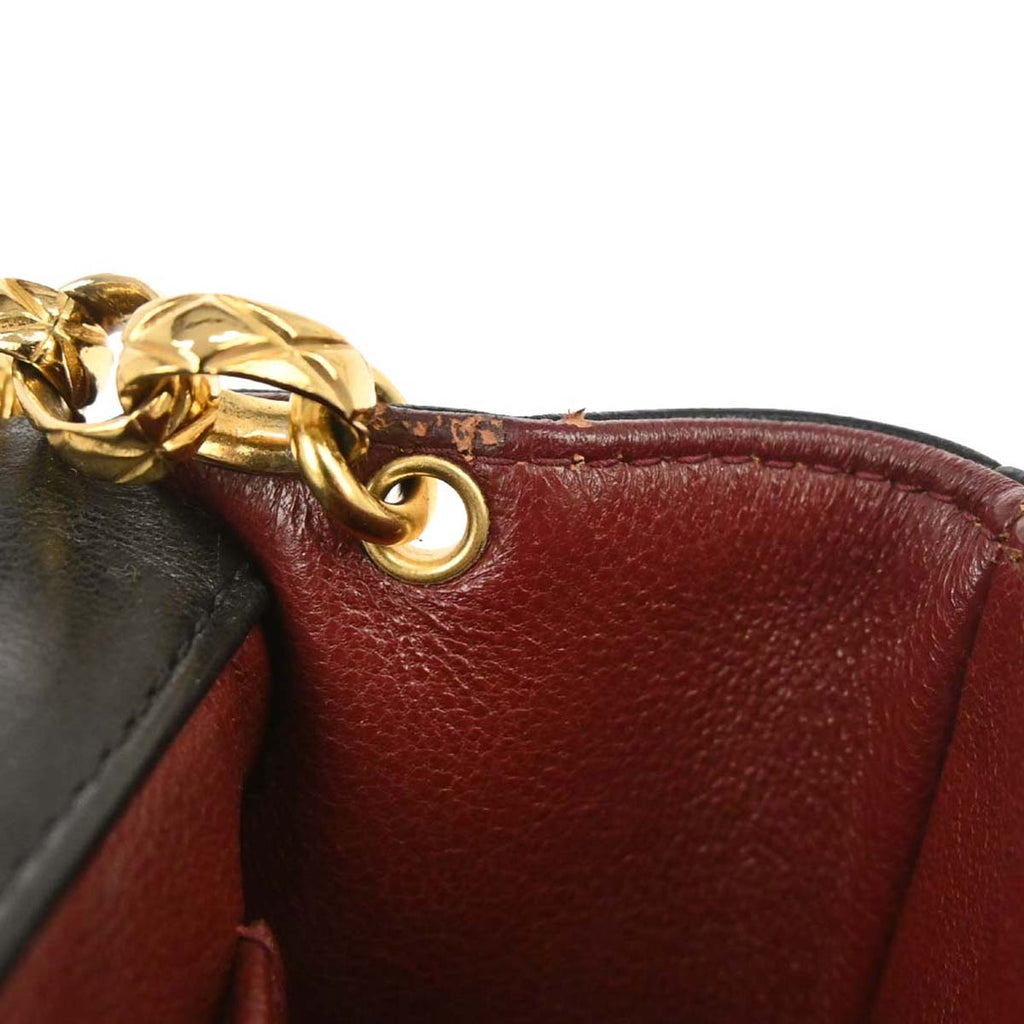 Chanel 1991-1994 Black Lambskin Crossbody Shoulder Bag