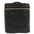 Chanel 1997-1999 Black Caviar Skin Timeless Vanity Handbag