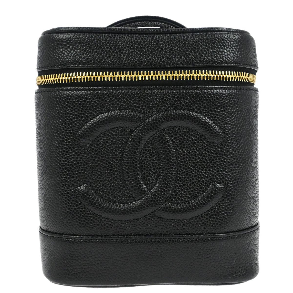Chanel 1997-1999 Black Caviar Skin Timeless Vanity Handbag