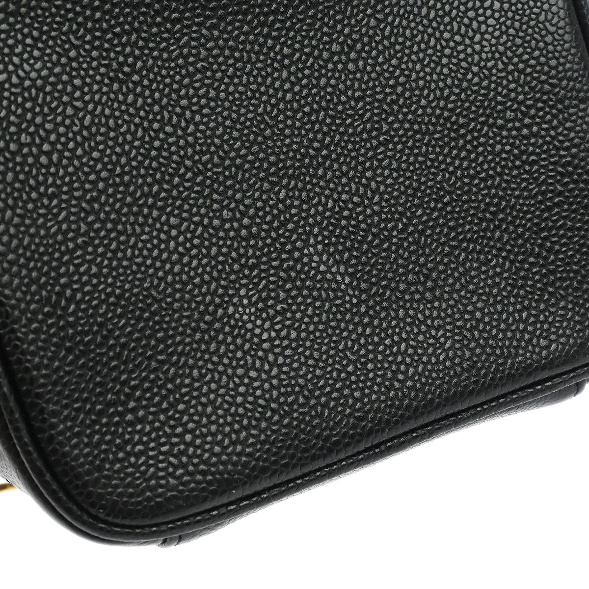 Chanel 1997-1999 Black Caviar Skin Timeless Vanity Handbag