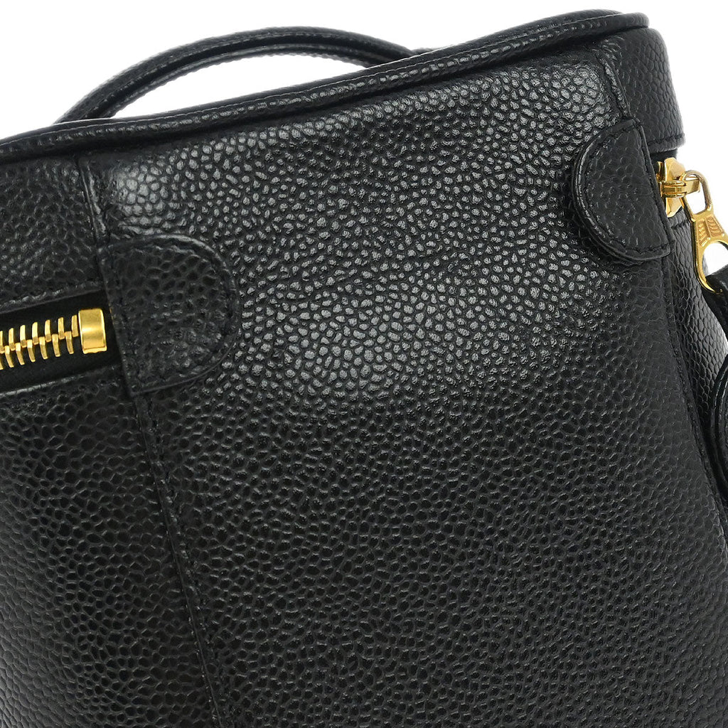 Chanel 1997-1999 Black Caviar Skin Timeless Vanity Handbag