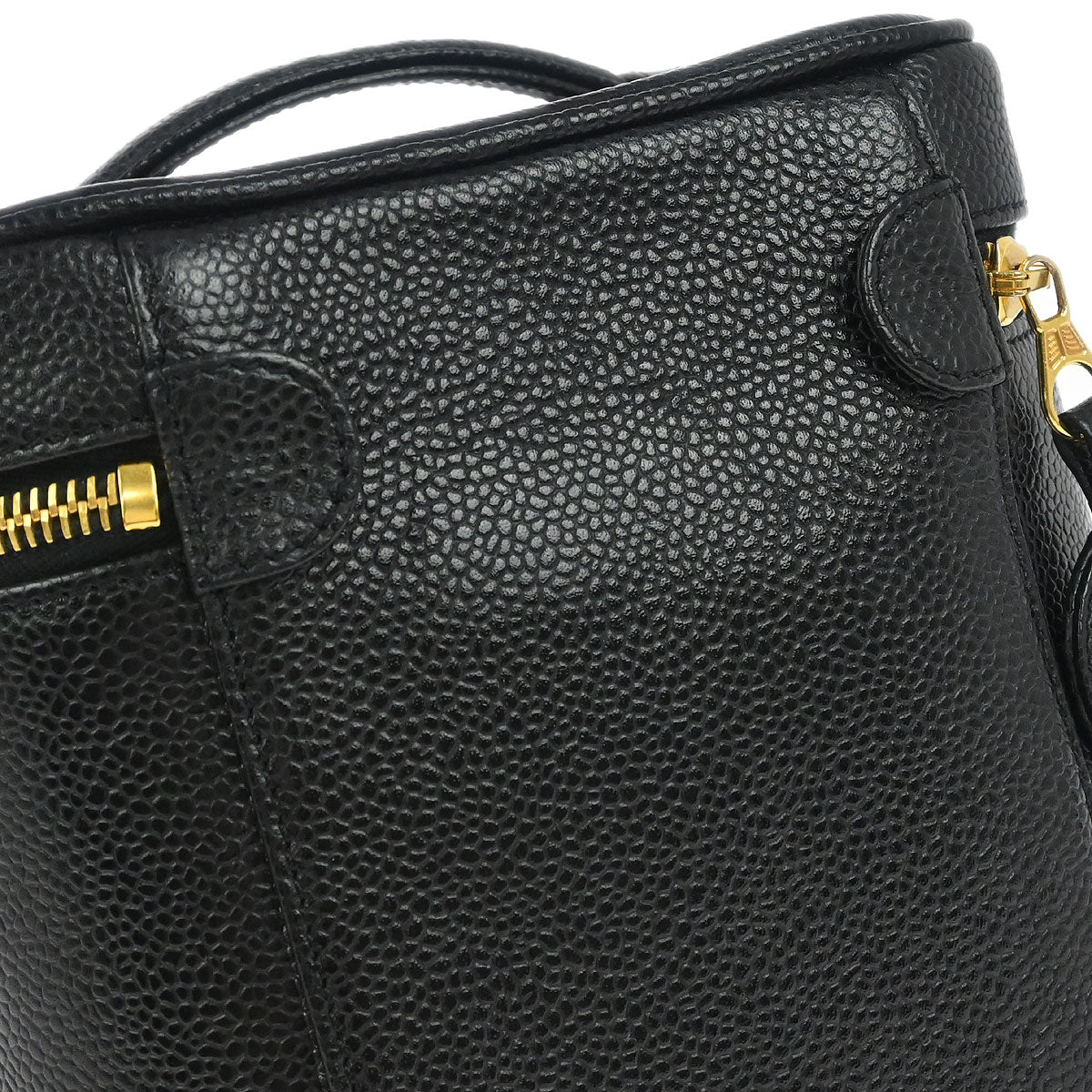 Chanel 1997-1999 Black Caviar Skin Timeless Vanity Handbag