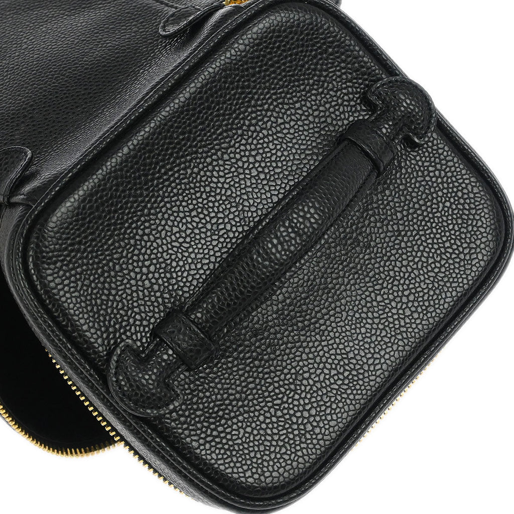 Chanel 1997-1999 Black Caviar Skin Timeless Vanity Handbag