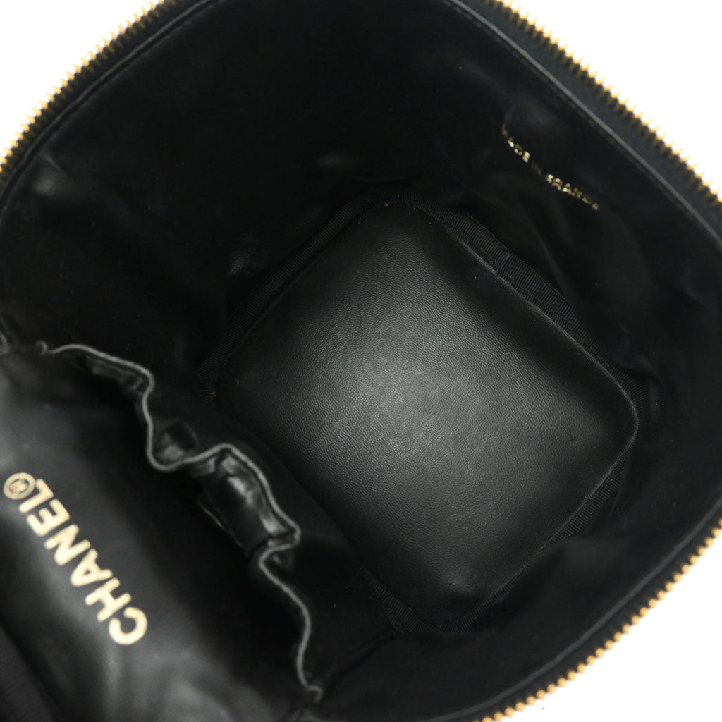 Chanel 1997-1999 Black Caviar Skin Timeless Vanity Handbag