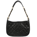 Chanel 2003-2004 Black Caviar Skin Hobo Bag