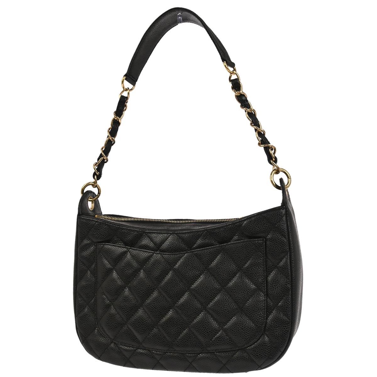 Chanel 2003-2004 Black Caviar Skin Hobo Bag