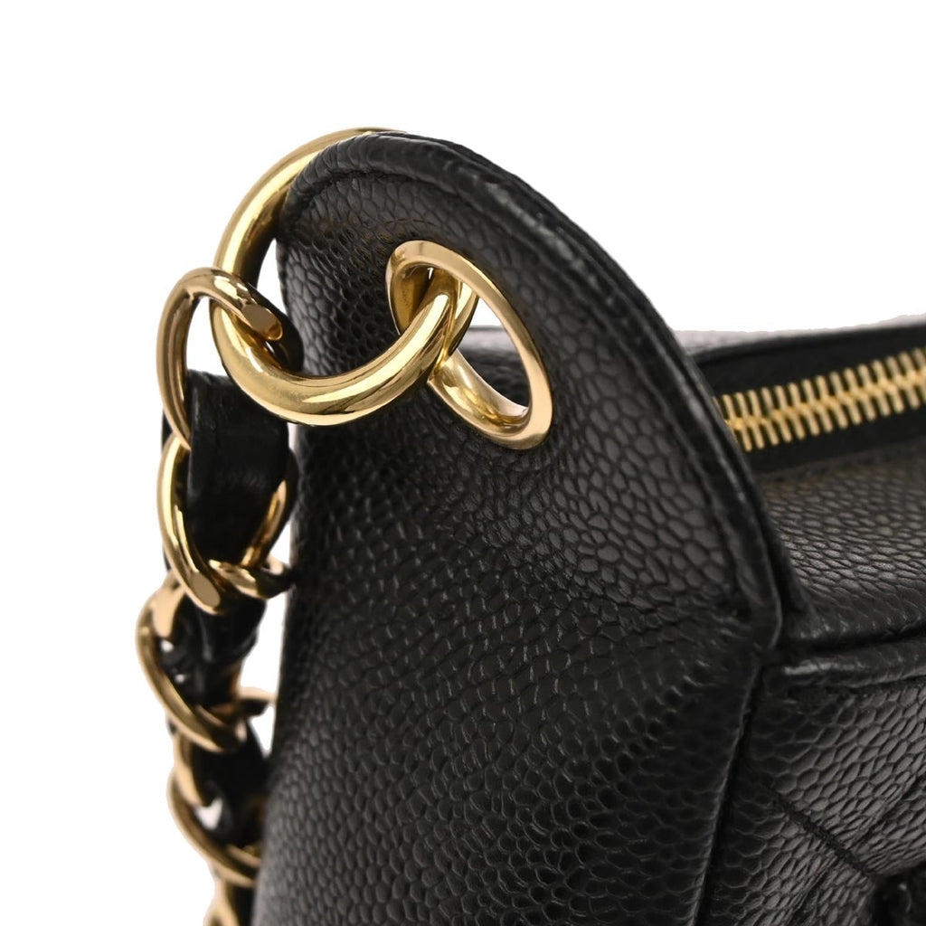 Chanel 2003-2004 Black Caviar Skin Hobo Bag
