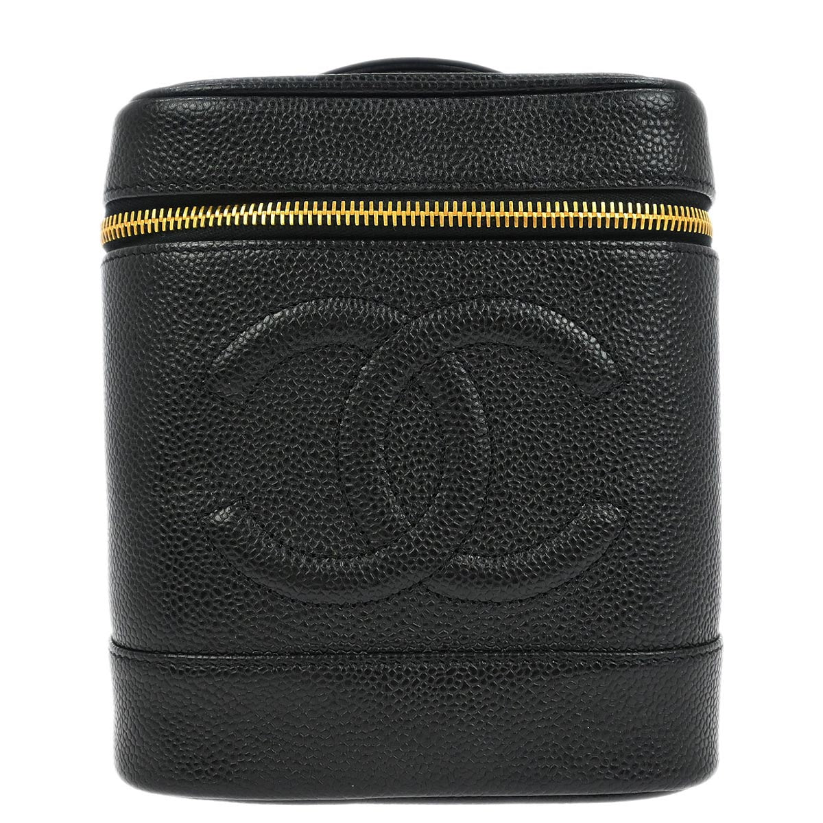 Chanel 2000-2002 Black Caviar Skin Timeless Vanity Handbag