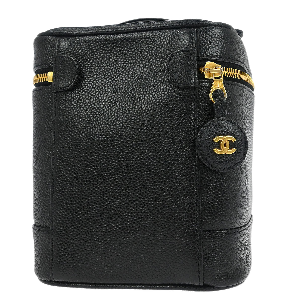 Chanel 2000-2002 Black Caviar Skin Timeless Vanity Handbag