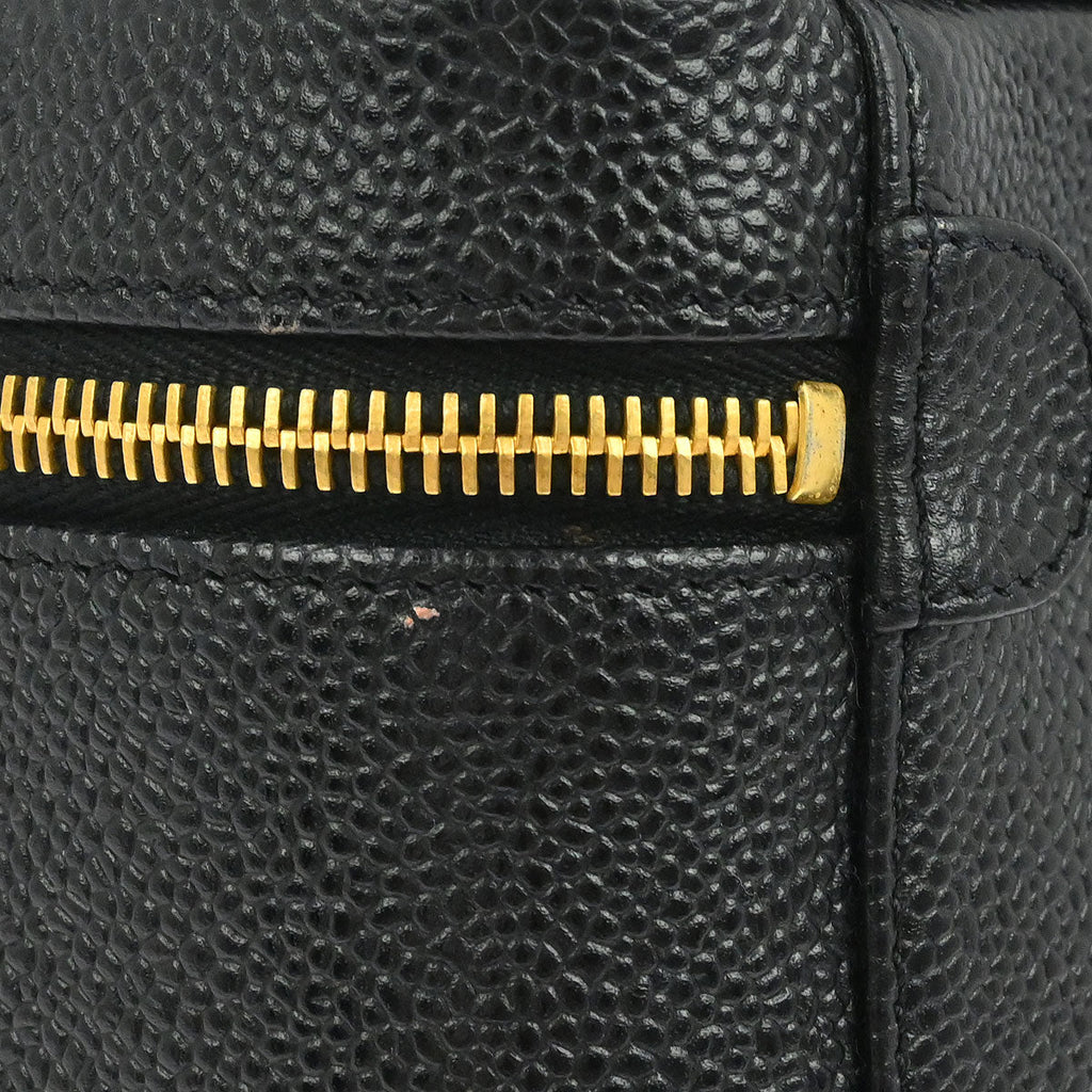 Chanel 2000-2002 Black Caviar Skin Timeless Vanity Handbag