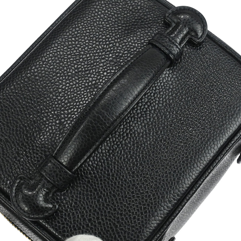 Chanel 2000-2002 Black Caviar Skin Timeless Vanity Handbag