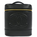 Chanel 2002-2003 Black Caviar Skin Timeless Vanity Handbag