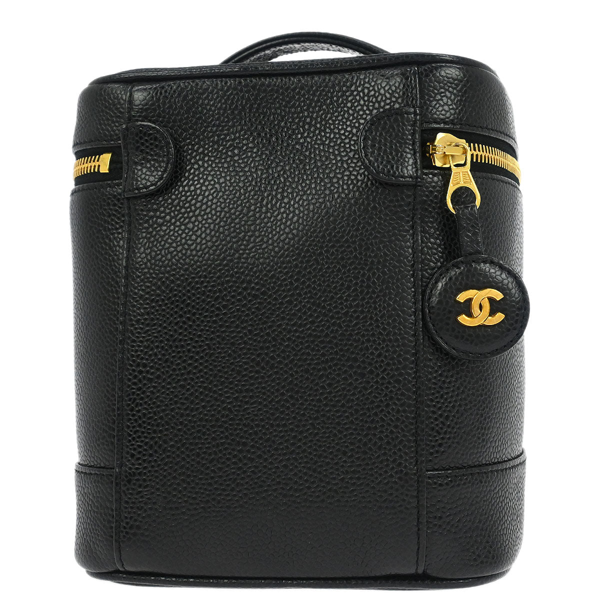 Chanel 2002-2003 Black Caviar Skin Timeless Vanity Handbag