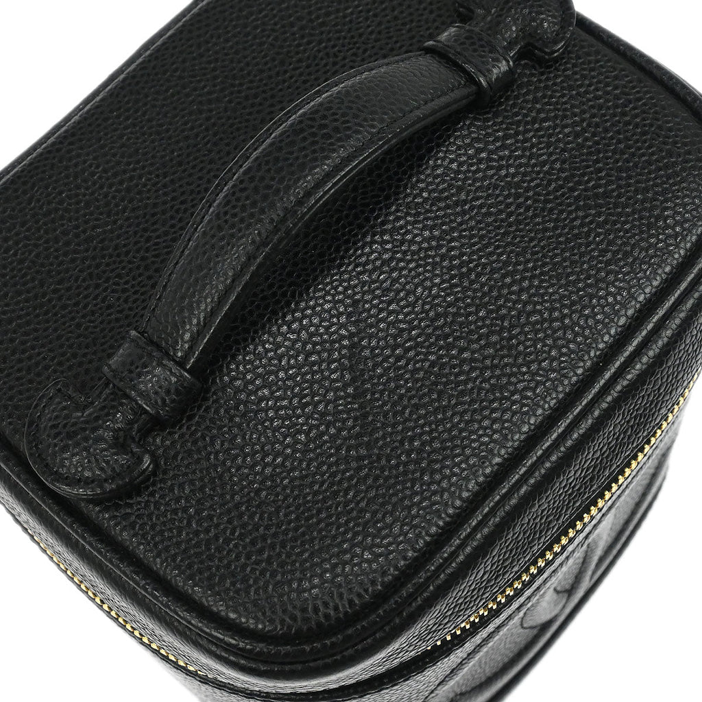 Chanel 2002-2003 Black Caviar Skin Timeless Vanity Handbag