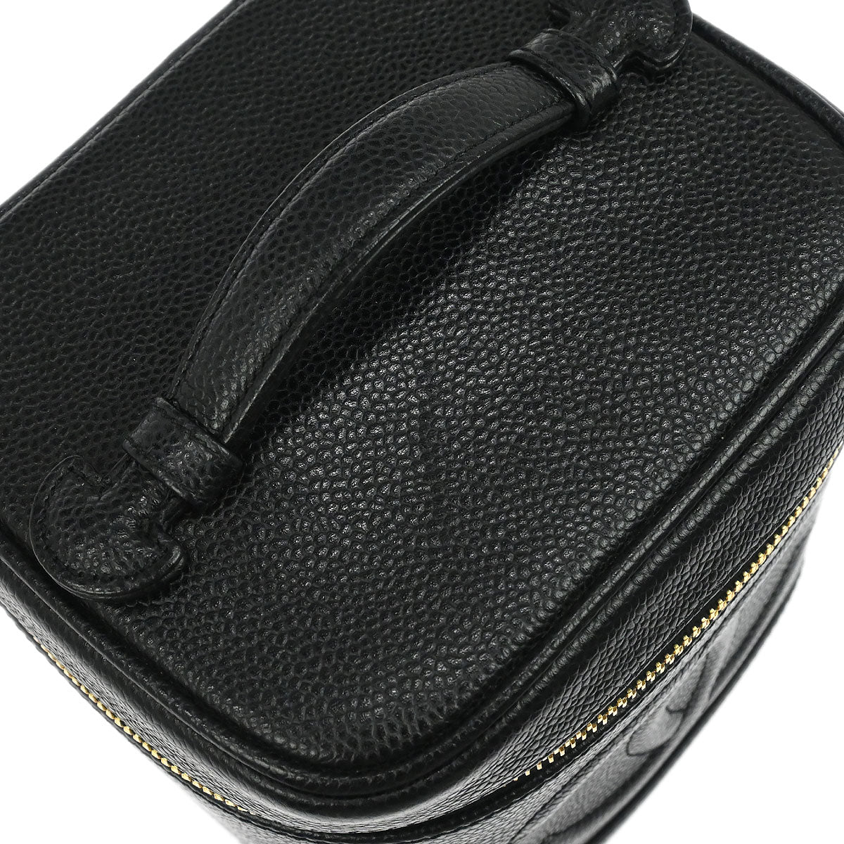 Chanel 2002-2003 Black Caviar Skin Timeless Vanity Handbag
