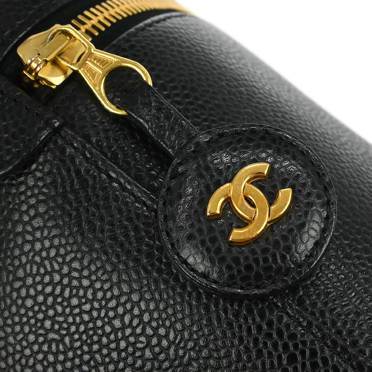 Chanel 2002-2003 Black Caviar Skin Timeless Vanity Handbag