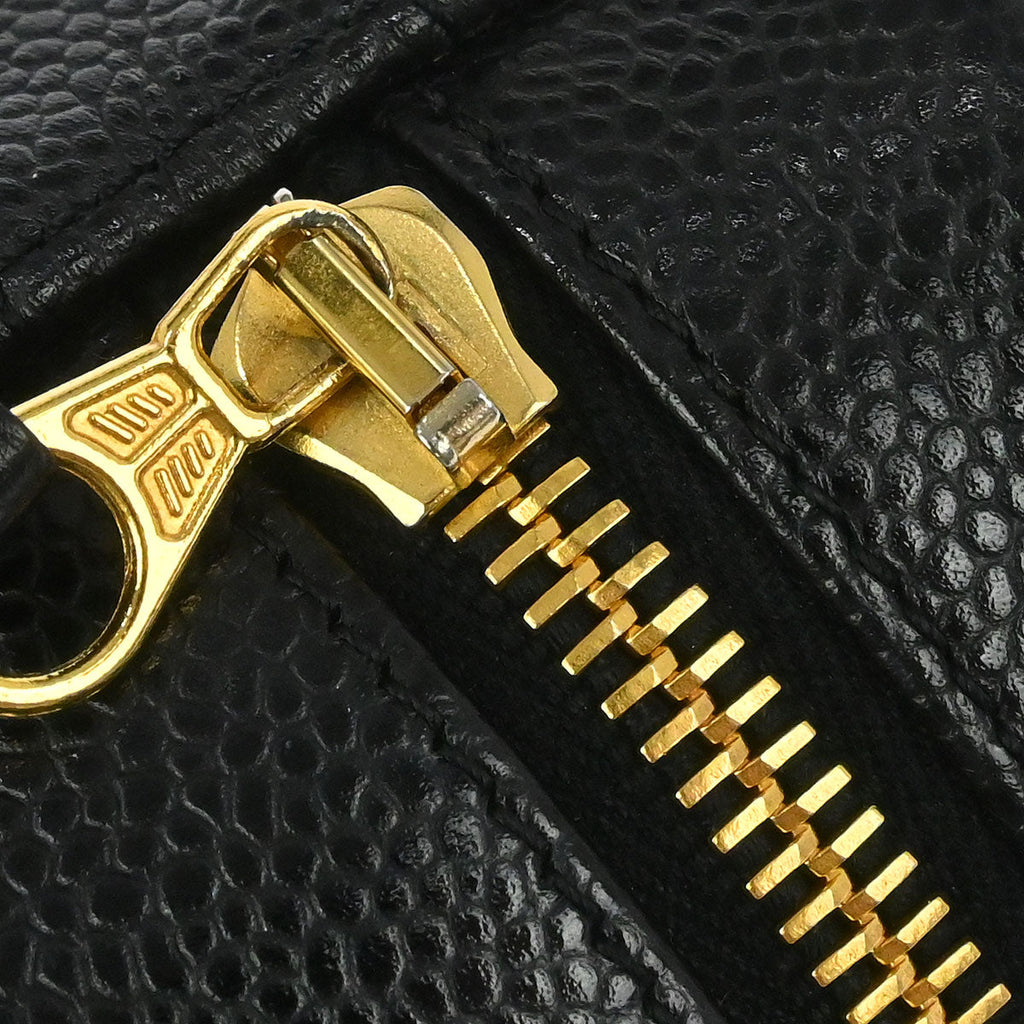 Chanel 2002-2003 Black Caviar Skin Timeless Vanity Handbag