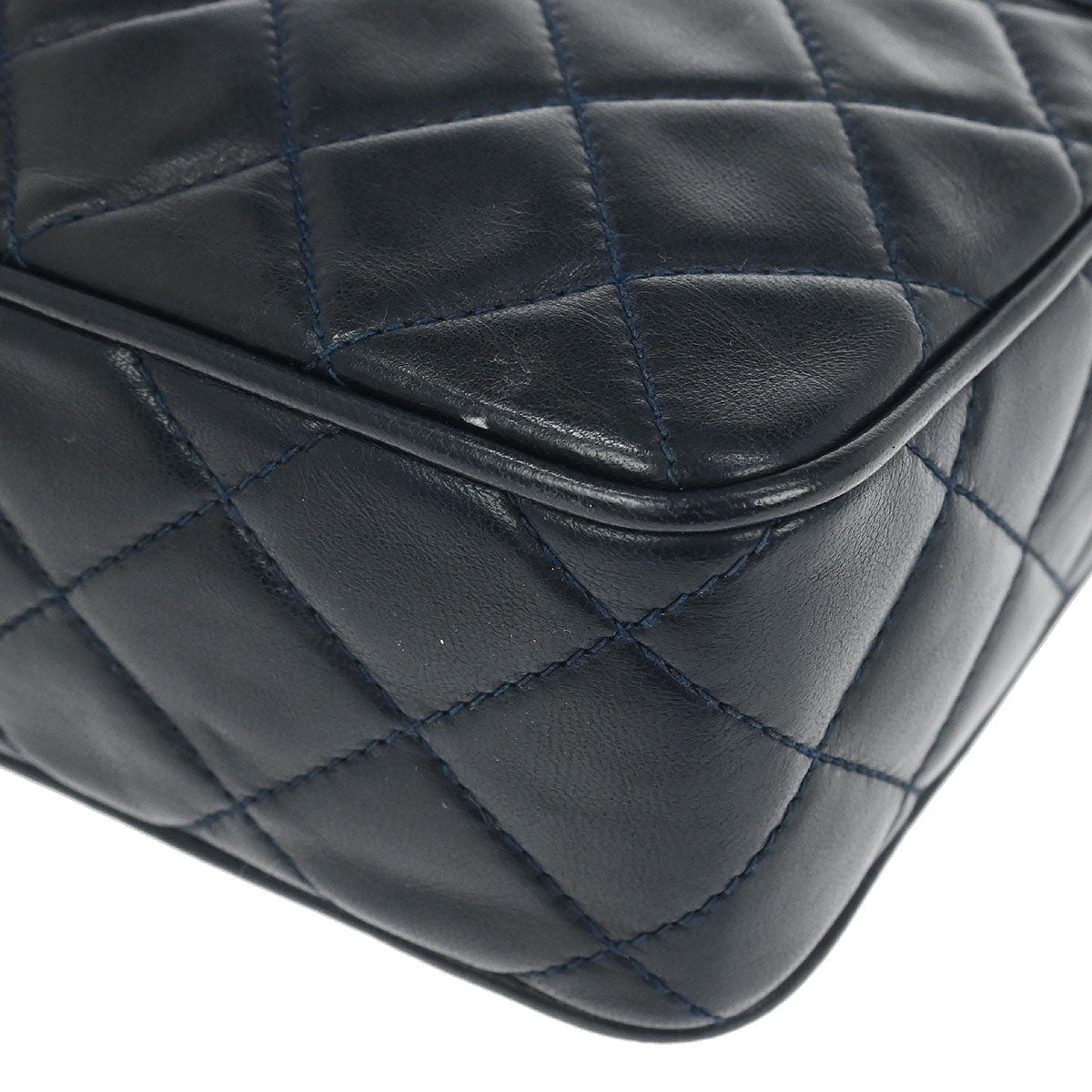 Chanel 1989-1991 Navy Lambskin Small Camera Bag