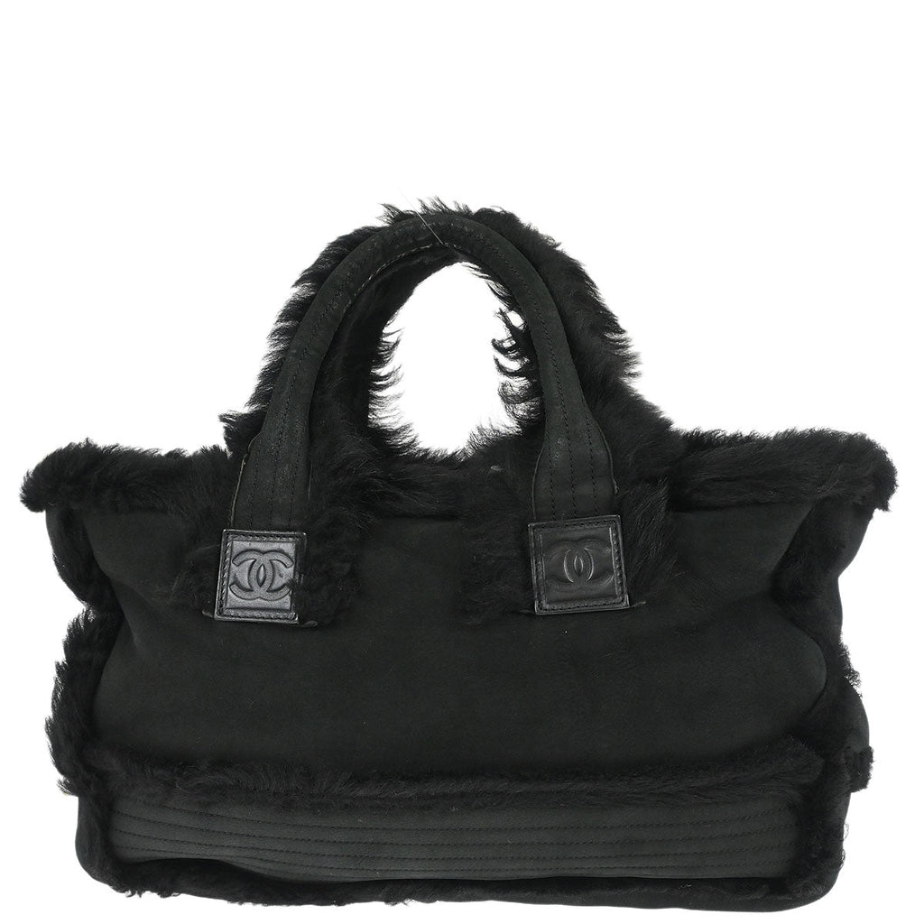 Chanel 2006-2008 Black Mouton Sport Line Tote Handbag