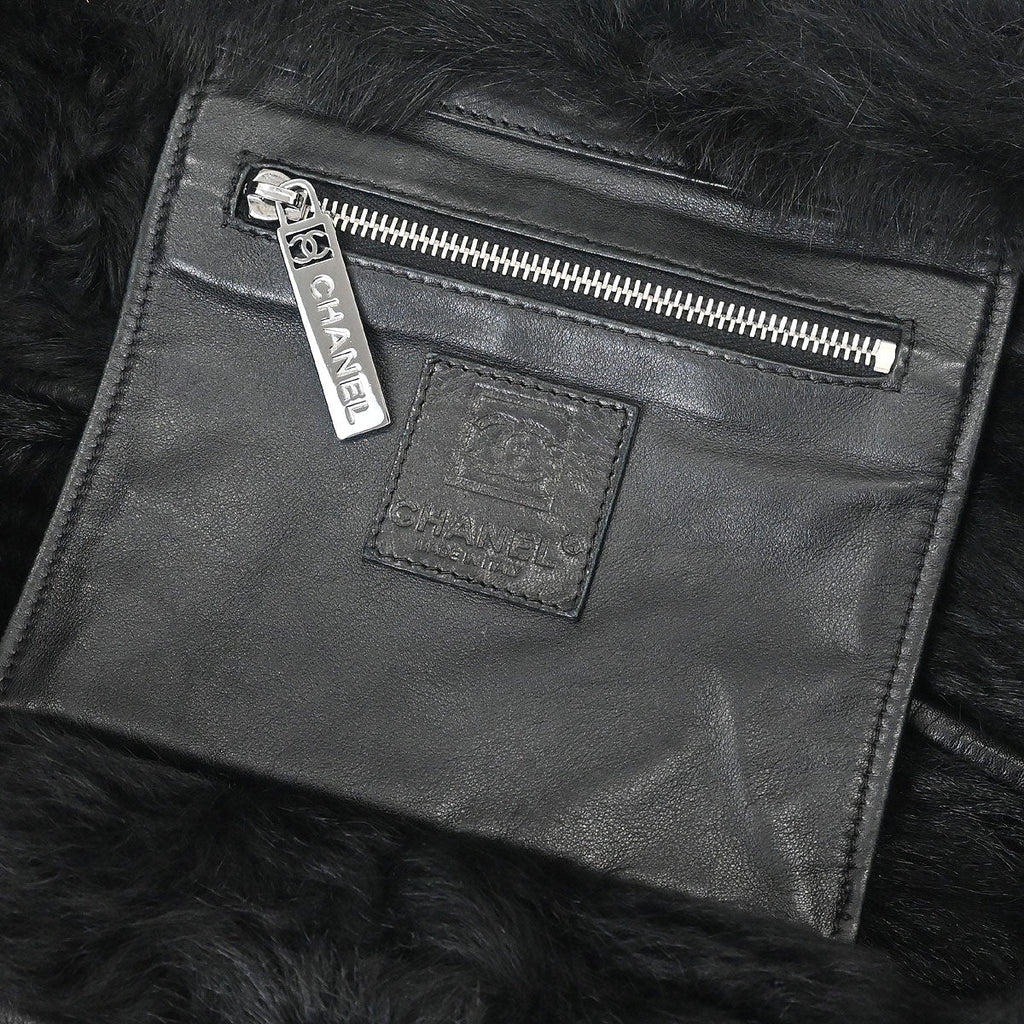 Chanel 2006-2008 Black Mouton Sport Line Tote Handbag