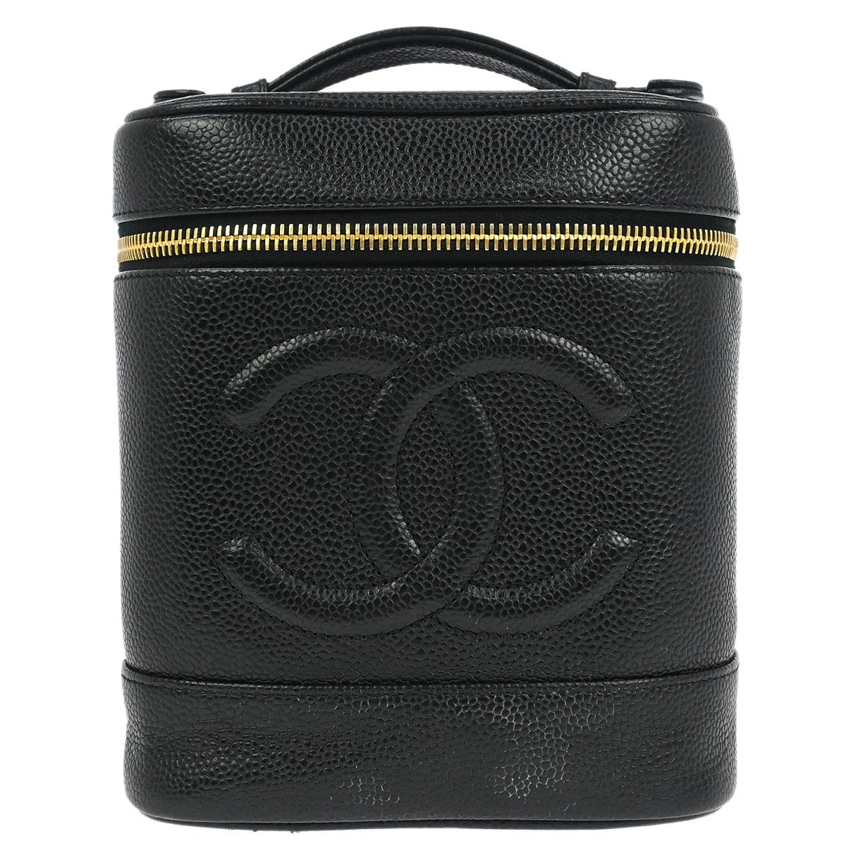 Chanel Black Caviar Skin Timeless Vanity Handbag
