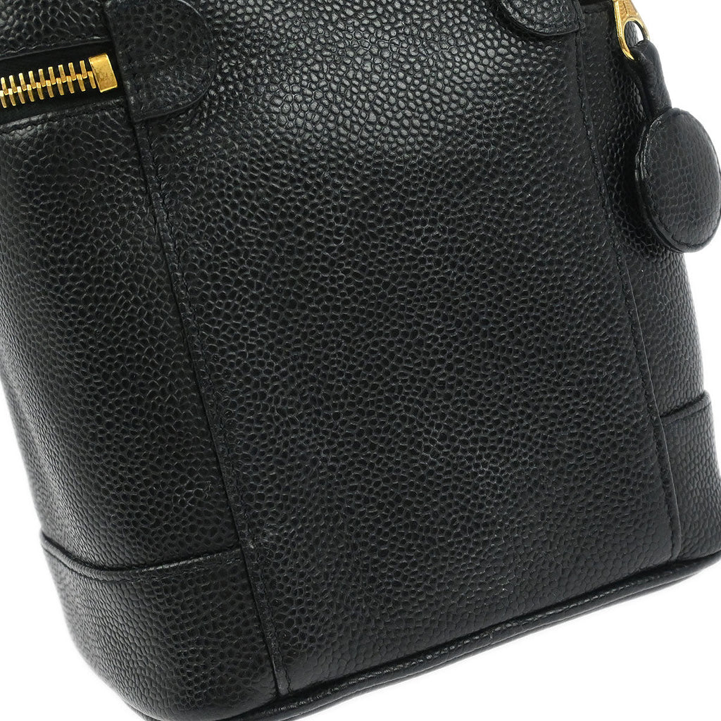 Chanel Black Caviar Skin Timeless Vanity Handbag