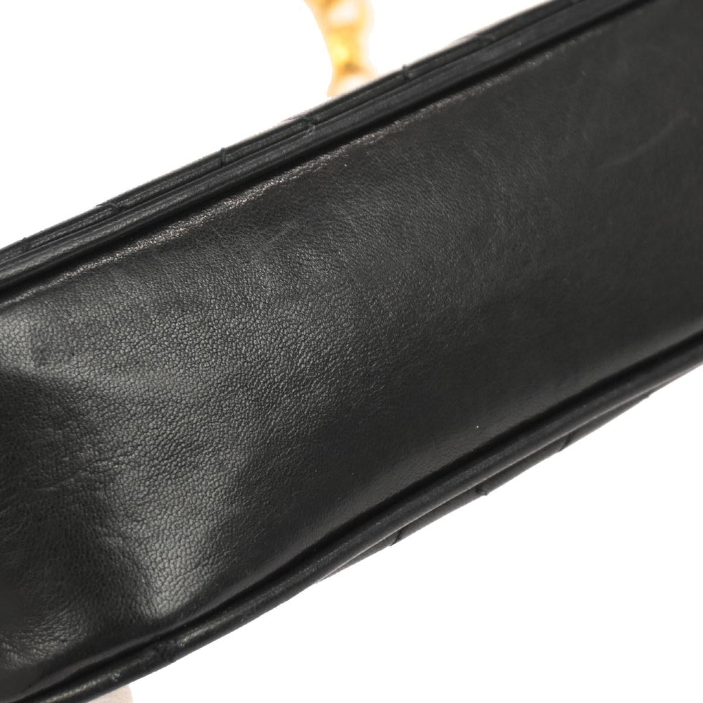 Chanel 1991-1994 Black Lambskin Crossbody Shoulder Bag