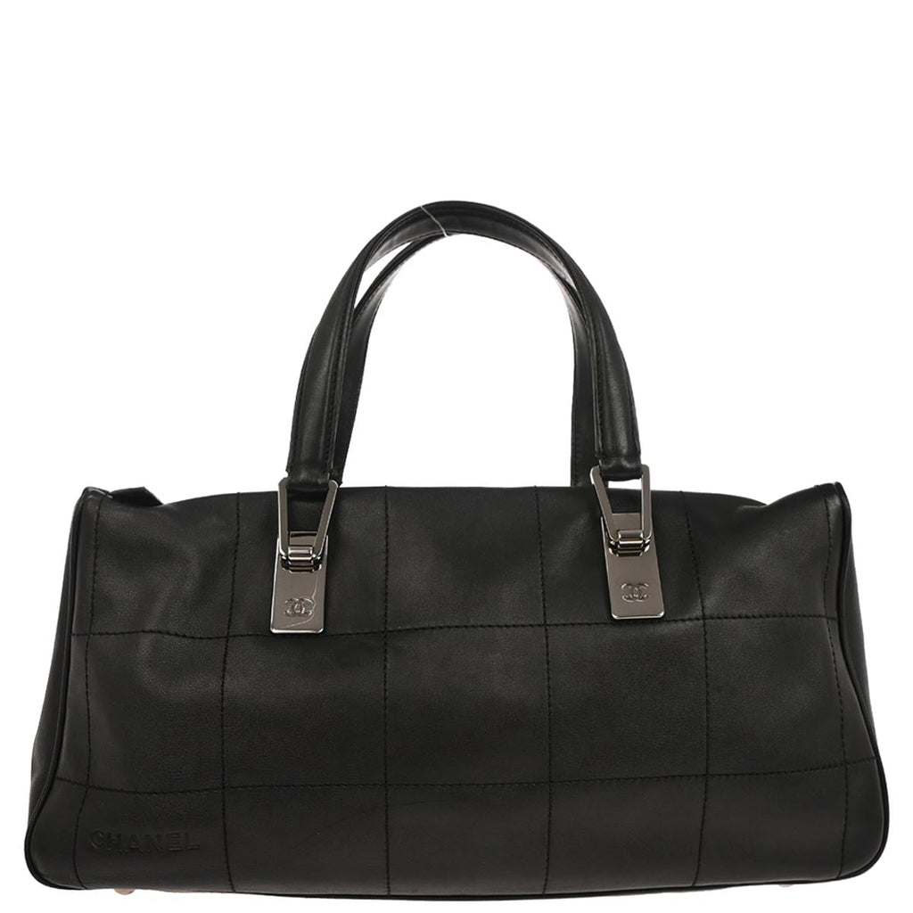 Chanel 2002-2003 Black Lambskin Choco Bar Handbag