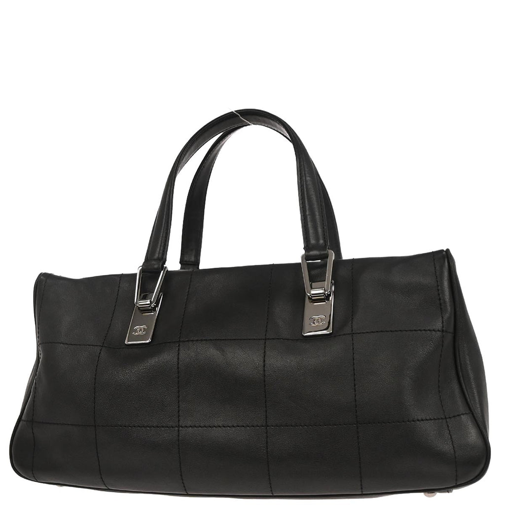 Chanel 2002-2003 Black Lambskin Choco Bar Handbag