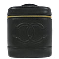 Chanel 1997-1999 Black Caviar Skin Timeless Vanity Handbag