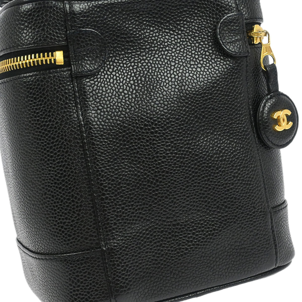 Chanel 1997-1999 Black Caviar Skin Timeless Vanity Handbag