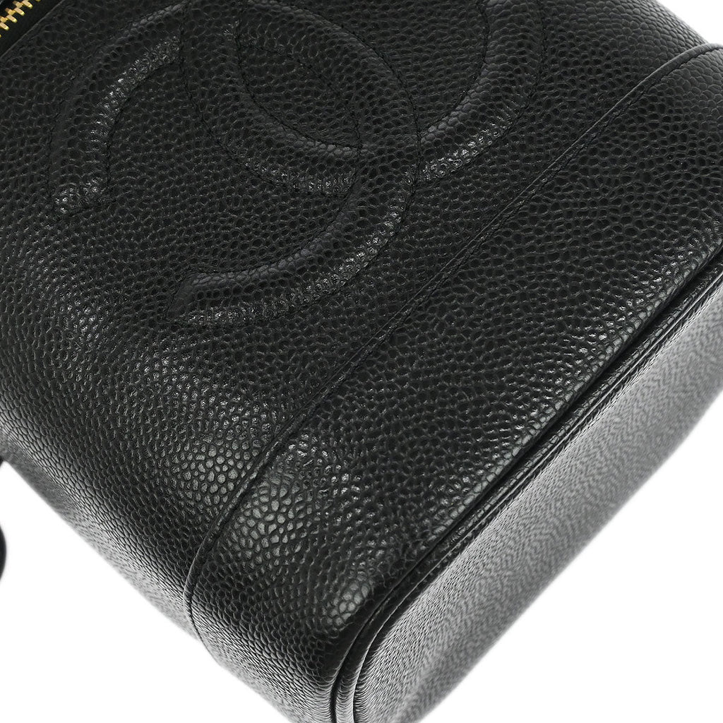 Chanel 1997-1999 Black Caviar Skin Timeless Vanity Handbag