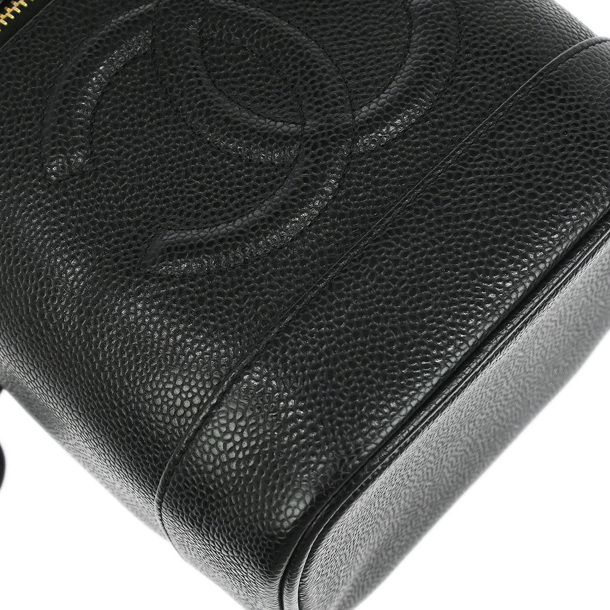 Chanel 1997-1999 Black Caviar Skin Timeless Vanity Handbag