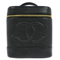 Chanel 2002-2003 Black Caviar Skin Timeless Vanity Handbag