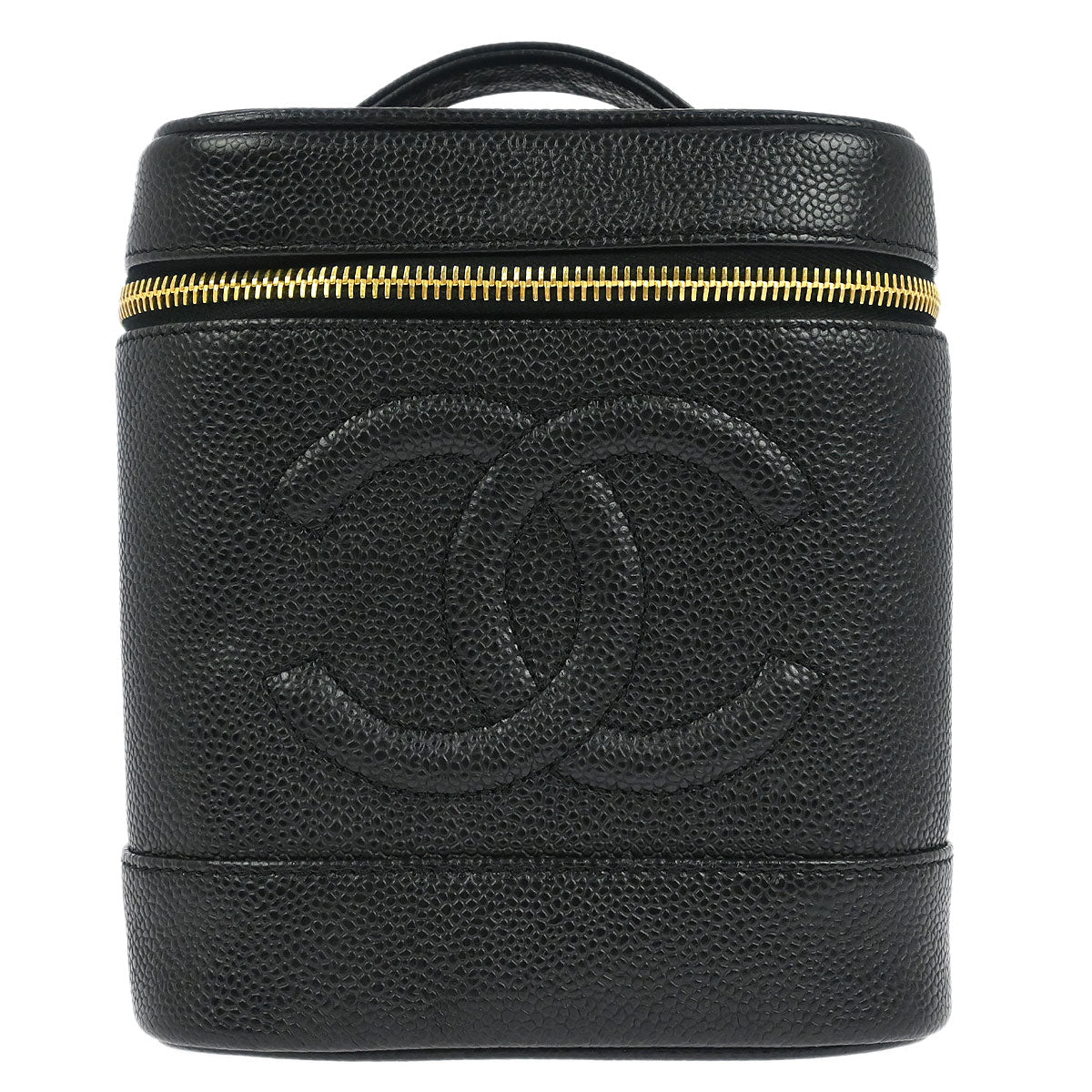 Chanel 2002-2003 Black Caviar Skin Timeless Vanity Handbag