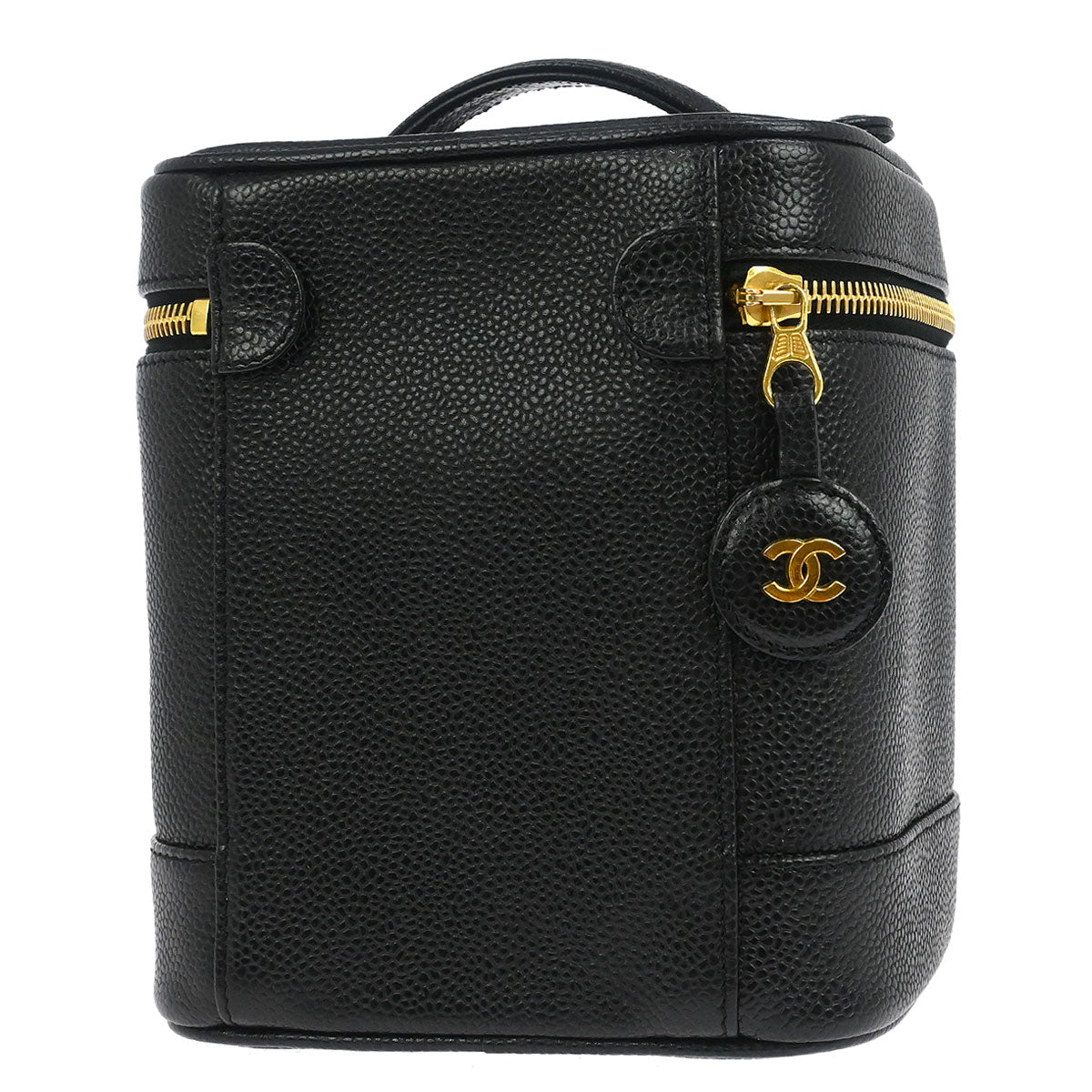 Chanel 2002-2003 Black Caviar Skin Timeless Vanity Handbag