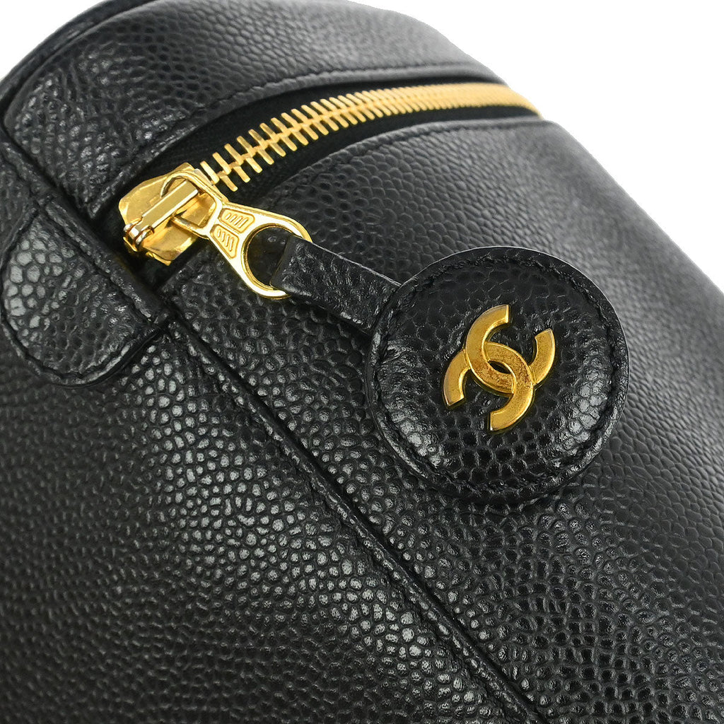 Chanel 2002-2003 Black Caviar Skin Timeless Vanity Handbag