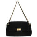 Chanel 2002-2003 Black Velvet Choco Bar Accordion Flap Mademoiselle Lock Shoulder Bag