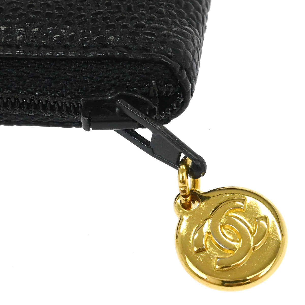 Chanel Key Case Black Caviar Skin Small Good