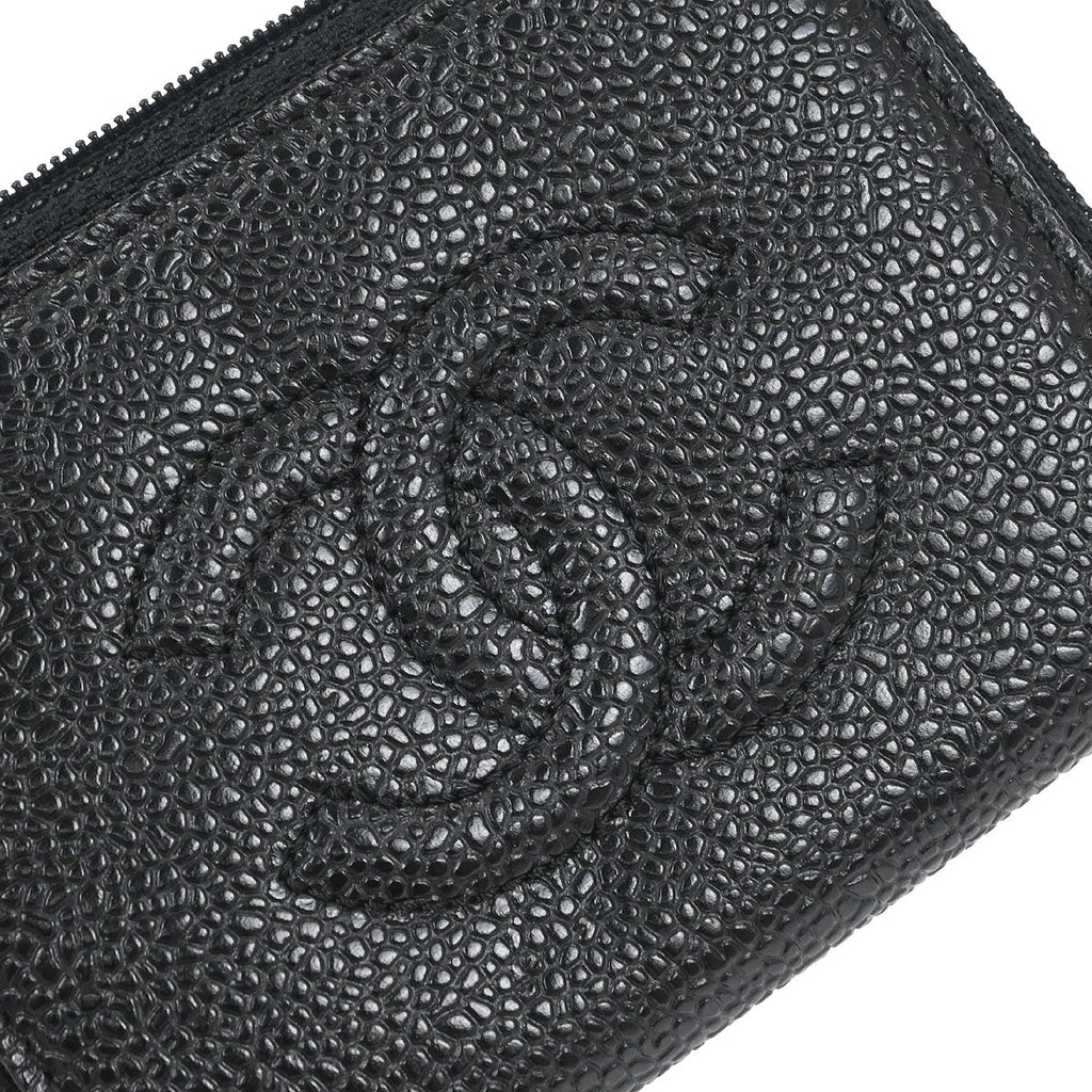 Chanel Key Case Black Caviar Skin Small Good