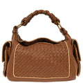 Bottega Veneta Brown Calfskin Intrecciato Handbag