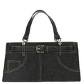 Christian Dior 2002 Navy Denim Belt Buckle Bag Handbag