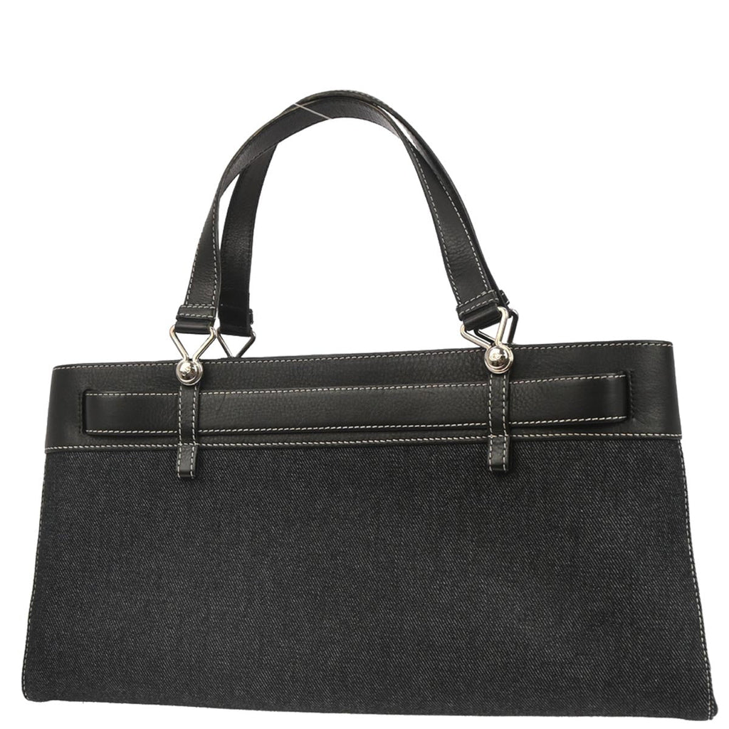 Christian Dior 2002 Navy Denim Belt Buckle Bag Handbag