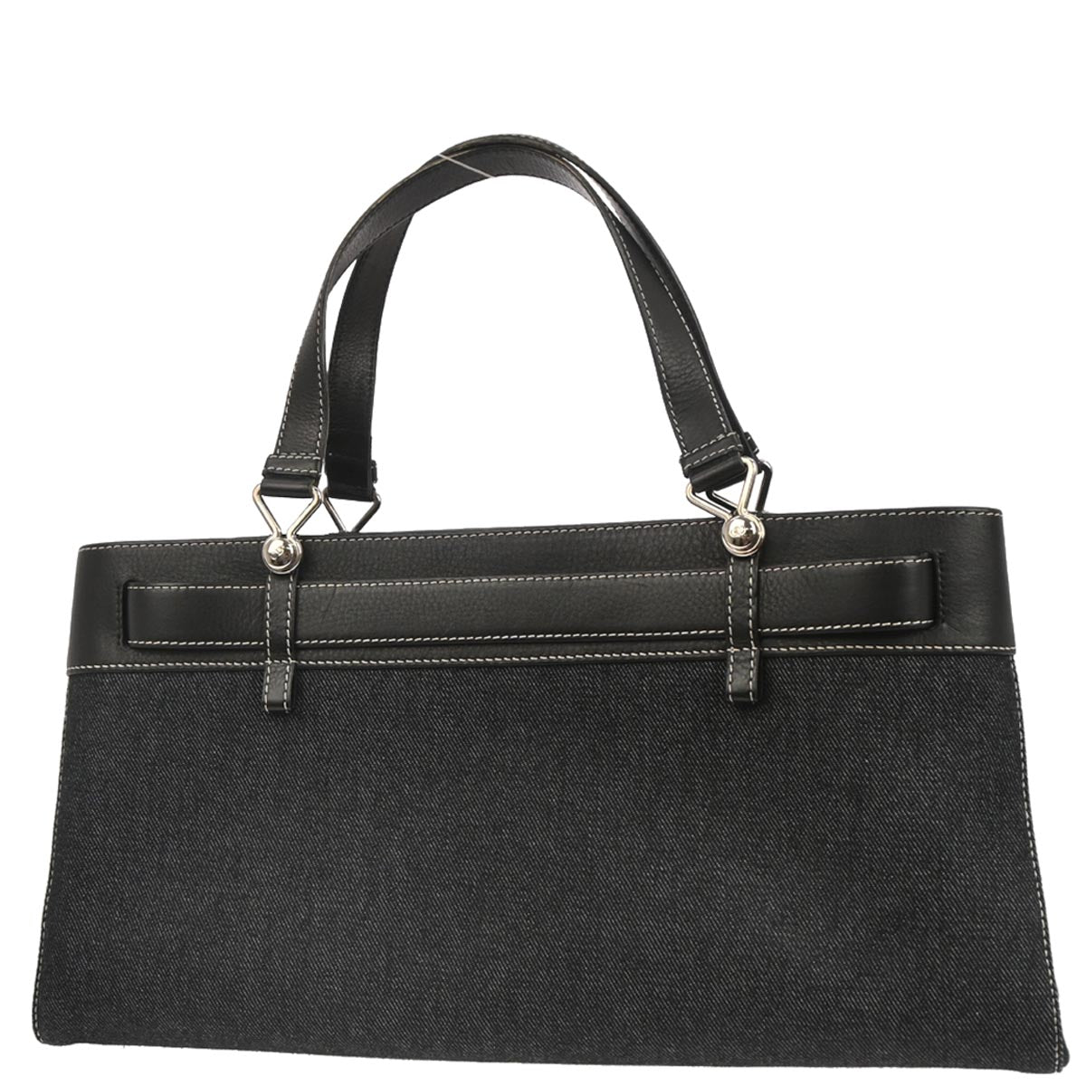 Christian Dior 2002 Navy Denim Belt Buckle Bag Handbag