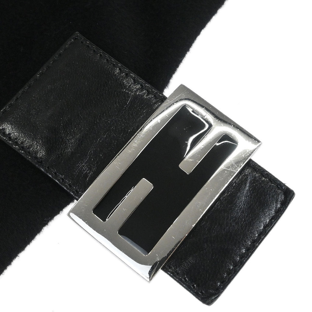 Fendi Black Cashmere Mamma Baguette Handbag
