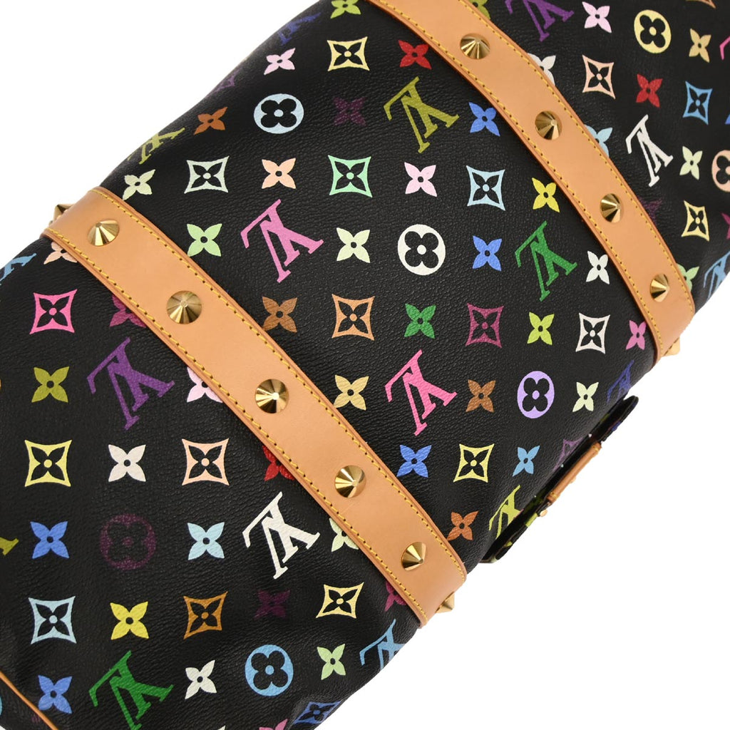 Louis Vuitton 2003 Black Monogram Multicolor Speedy 45 Handbag M92640