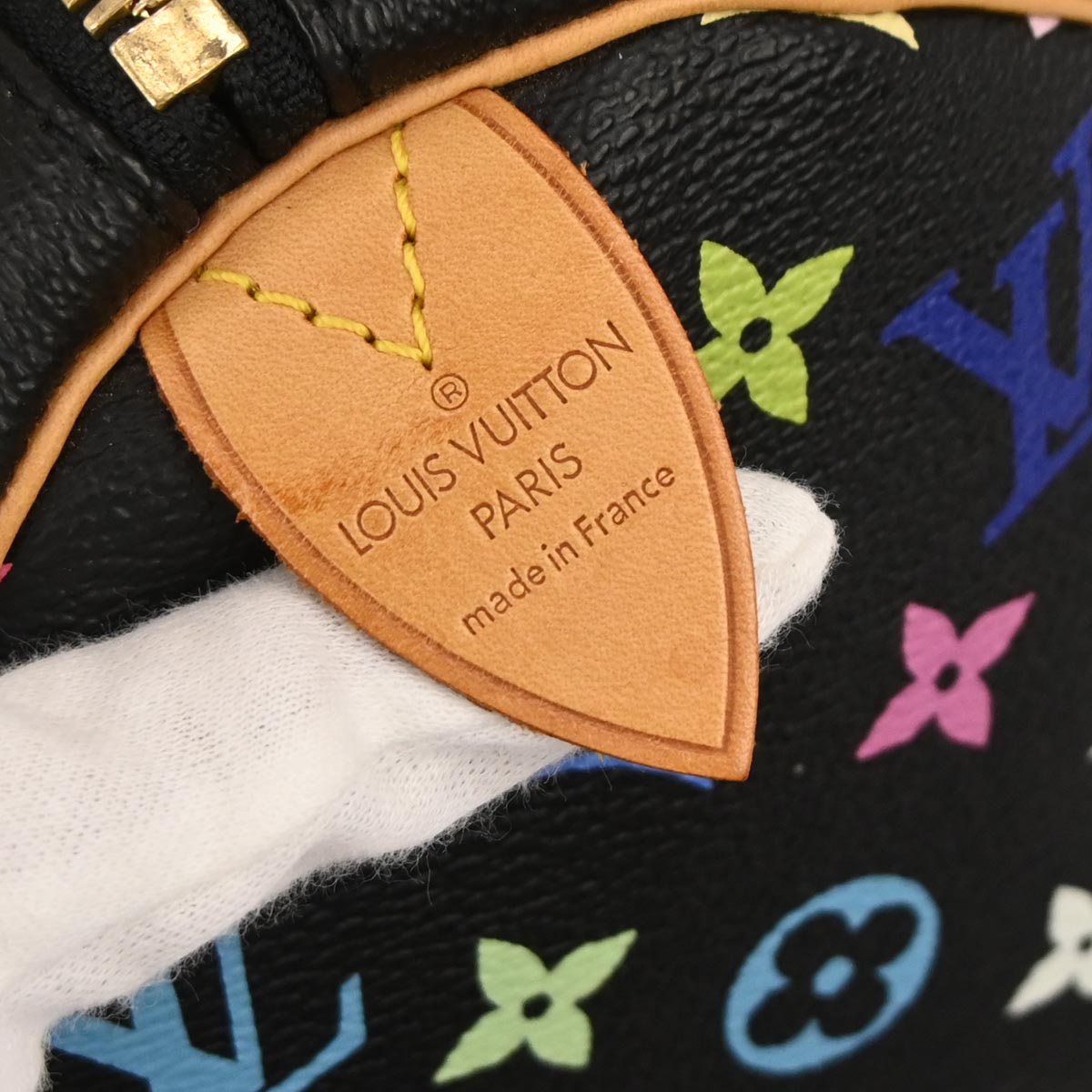 Louis Vuitton 2003 Black Monogram Multicolor Speedy 45 Handbag M92640