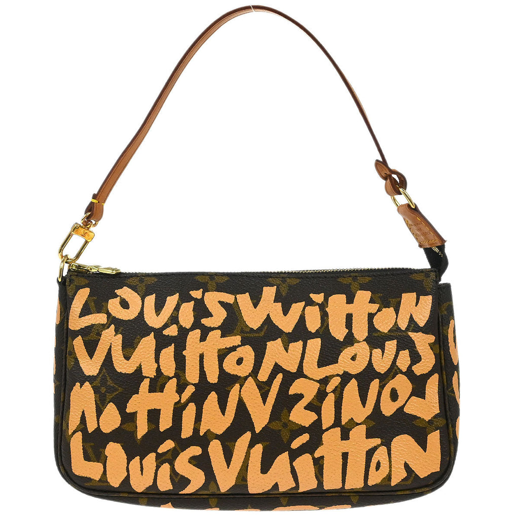 Louis Vuitton 2001 Beige Graffiti Pochette Accessoires Handbag M92193