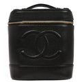 Chanel 2002-2003 Black Caviar Skin Timeless Vanity Handbag