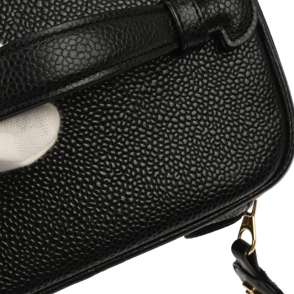 Chanel 2002-2003 Black Caviar Skin Timeless Vanity Handbag